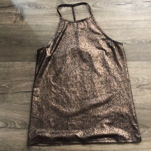 Shimmery gold fabletics top XS